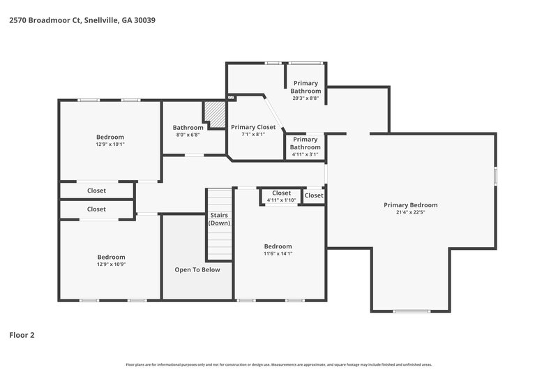 2,360/Mo, 2570 Broadmoor Ct Snellville, GA 30039 Floor Plan View 2