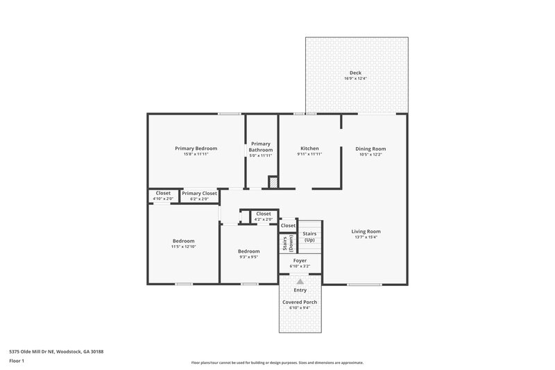 2,210/Mo, 5375 Olde Mill Dr NE Woodstock, GA 30188 Floor Plan View 2