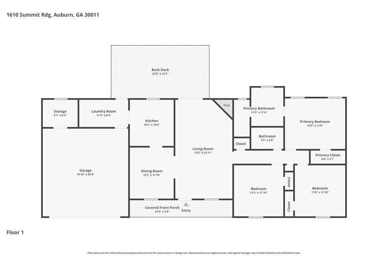1,770/Mo, 1610 Summit Rdg Auburn, GA 30011 Floorplan View