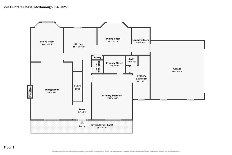 2,415/Mo, 220 Hunters Chase McDonough, GA 30253 Floor Plan View