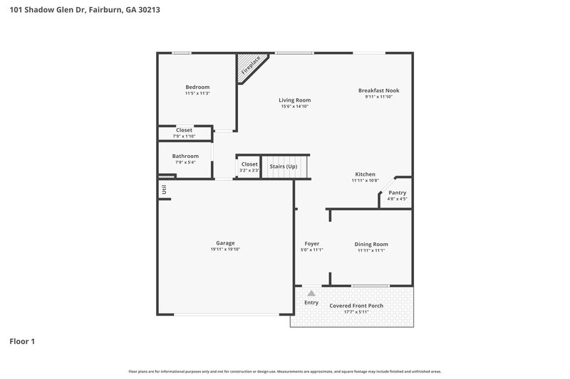 2,790/Mo, 101 Shadow Glen Dr Fairburn, GA 30213 Floor Plan View