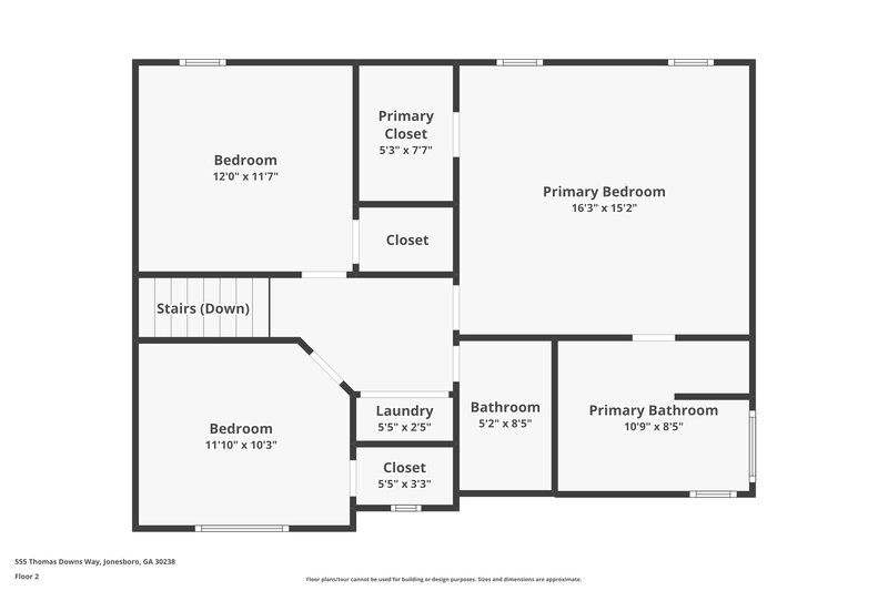 1,905/Mo, 555 Thomas Downs Way Jonesboro, GA 30238 Floor Plan View 2