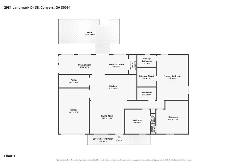 1,765/Mo, 2981 Landmark Dr SE Conyers, GA 30094 Floor Plan View