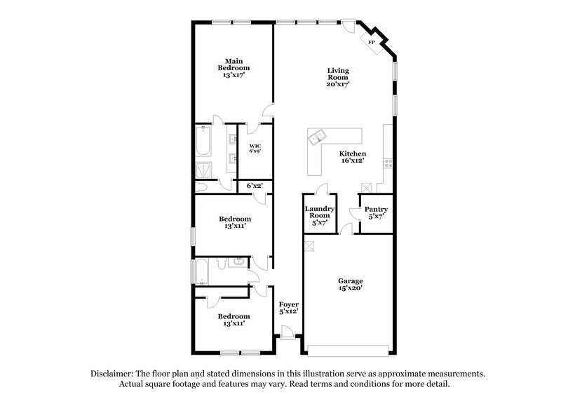 2,060/Mo, 366 Boulder Run Hiram, GA 30141 Floor Plan View