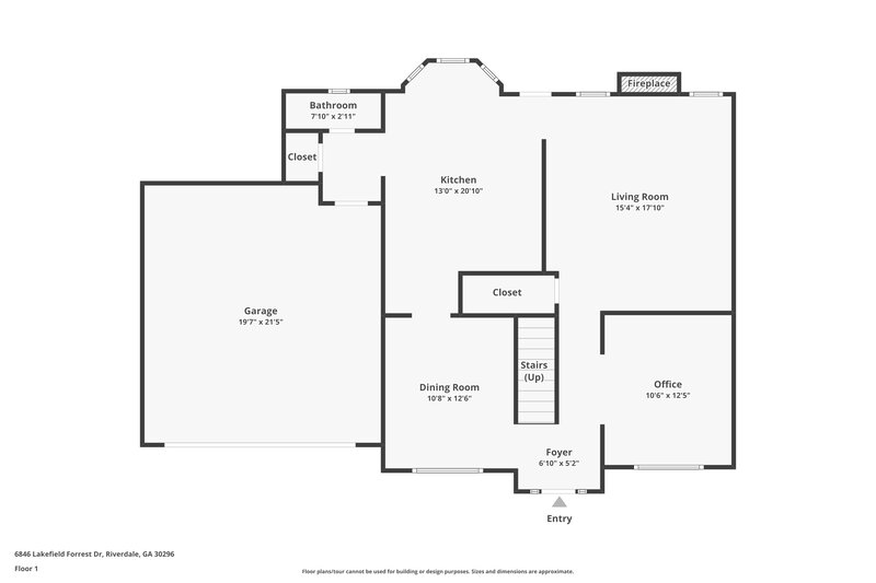 2,310/Mo, 6846 Lakefield Forrest Drive Riverdale, GA 30296 Floorplan View