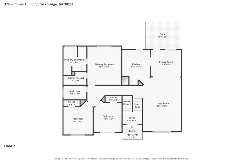 2,285/Mo, 378 SUMMER HILL Circle Stockbridge, GA 30281 Floor Plan View 2