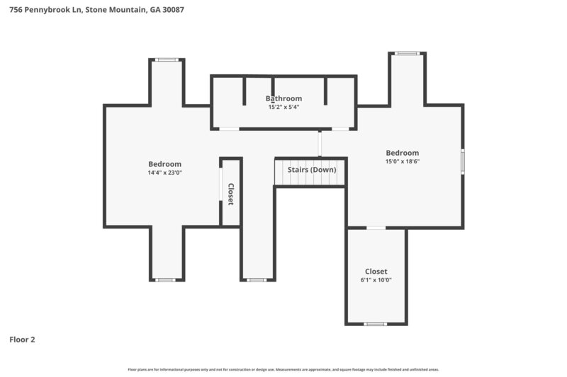 2,165/Mo, 756 Pennybrook Ln Stone Mountain, GA 30087 Floorplan View 2