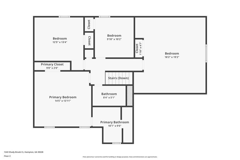 2,610/Mo, 1243 Shady Brook Ct Hampton, GA 30228 Floor Plan View 2