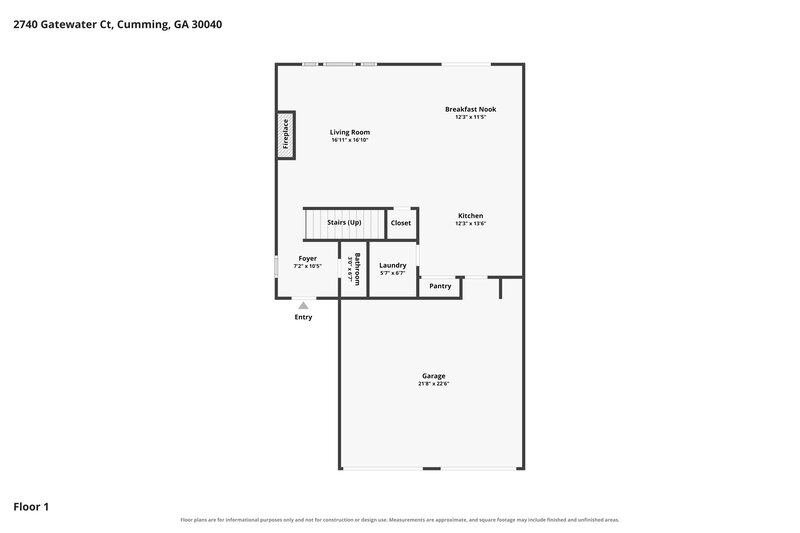 2,325/Mo, 2740 Gatewater Ct Cumming, GA 30040 Floorplan View