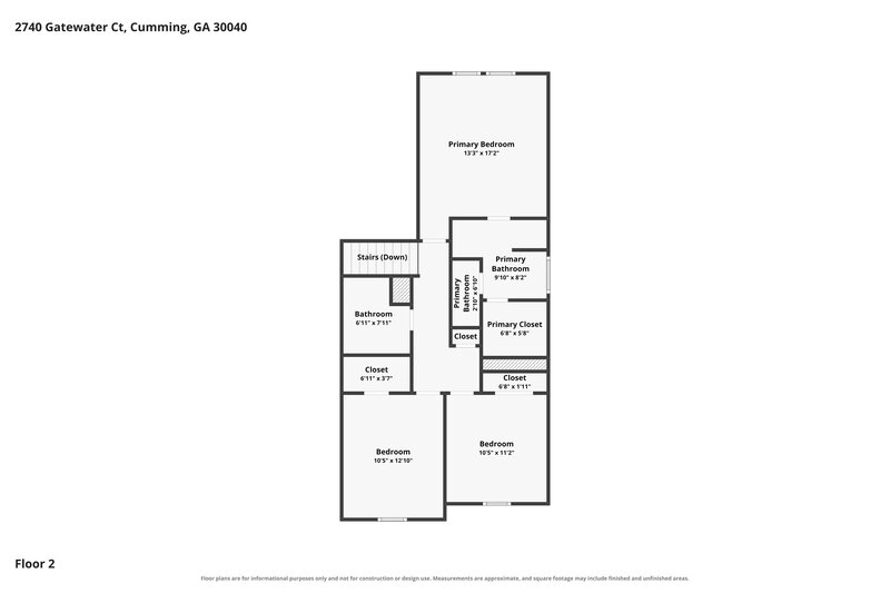 2,325/Mo, 2740 Gatewater Ct Cumming, GA 30040 Floorplan View 2