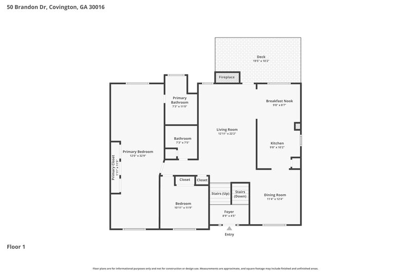 2,045/Mo, 50 Brandon Dr Covington, GA 30016 Floorplan View