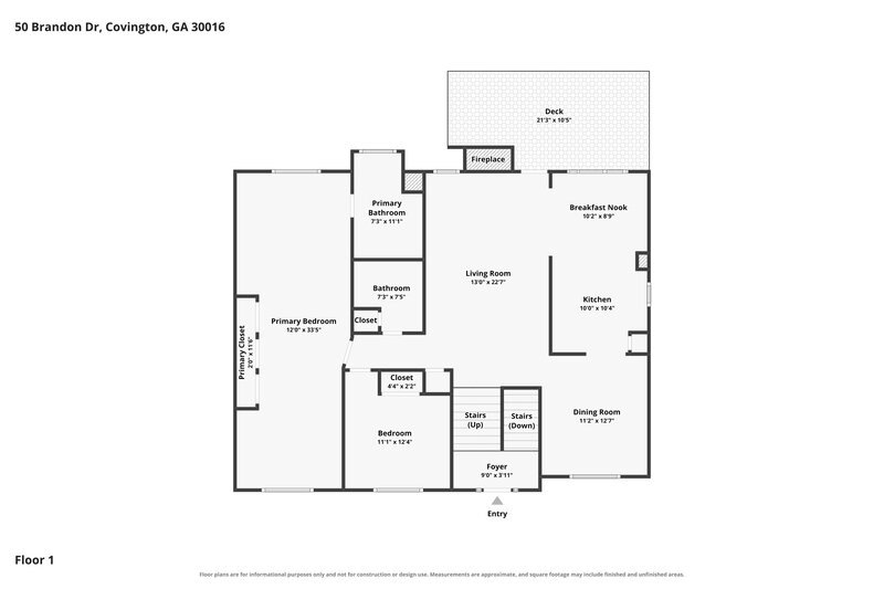 1,995/Mo, 50 Brandon Dr Covington, GA 30016 Floorplan View