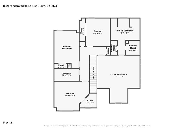2,090/Mo, 832 Freedom Walk Locust Grove, GA 30248 Floor Plan View 2