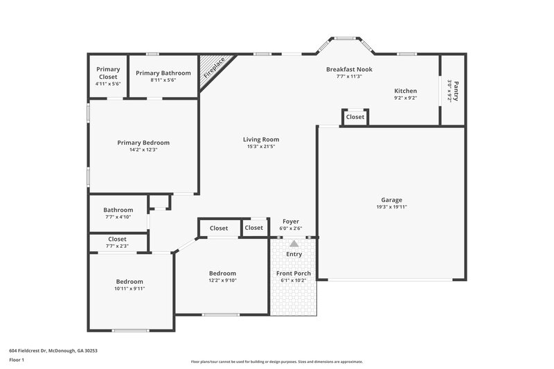 1,740/Mo, 604 Fieldcrest Dr McDonough, GA 30253 Floor Plan View