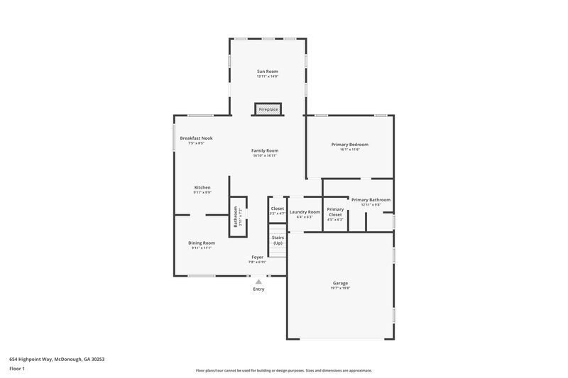 2,450/Mo, 654 Highpoint Way McDonough, GA 30253 Floor Plan View