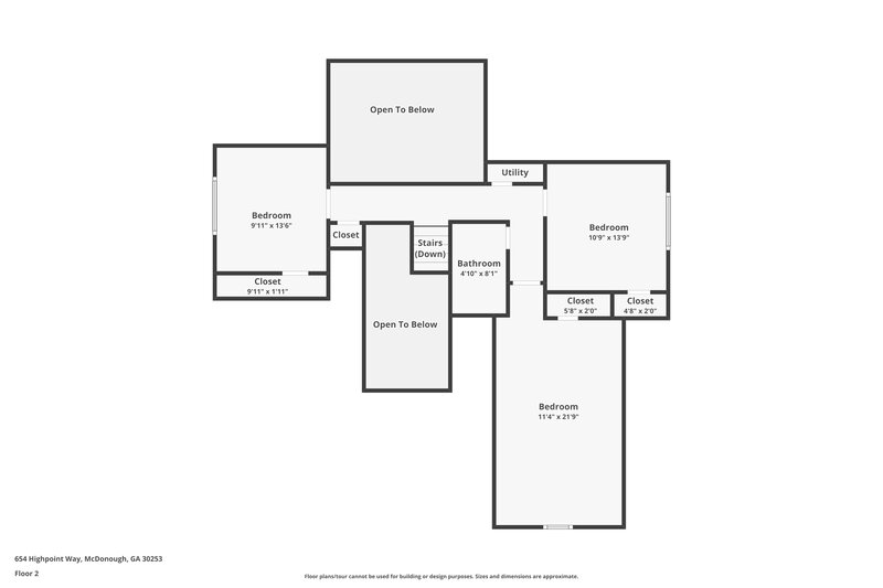 2,450/Mo, 654 Highpoint Way McDonough, GA 30253 Floor Plan View 2