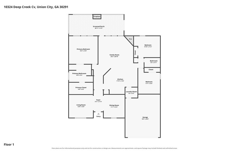2,145/Mo, 10324 Deep Creek Cv Union City, GA 30291 Floor Plan View