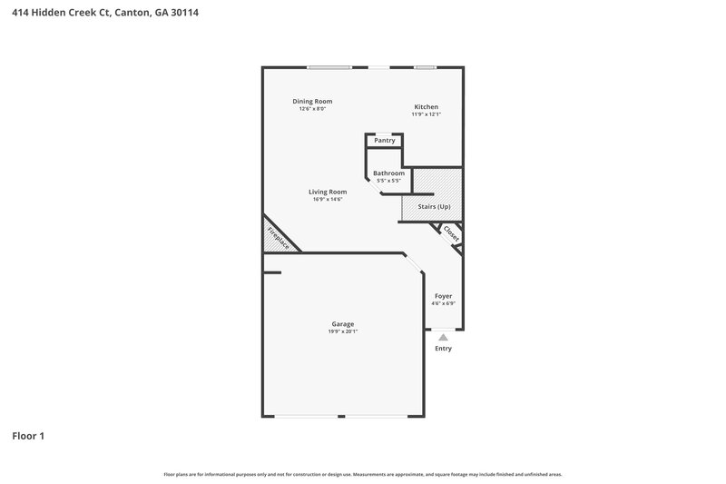 1,965/Mo, 414 Hidden Creek Ct Canton, GA 30114 Floor Plan View
