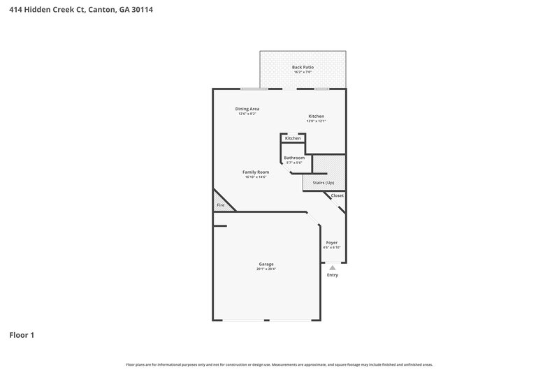 1,935/Mo, 414 Hidden Creek Ct Canton, GA 30114 Floor Plan View