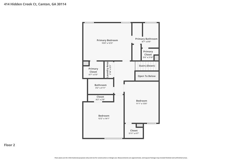 1,965/Mo, 414 Hidden Creek Ct Canton, GA 30114 Floor Plan View 2