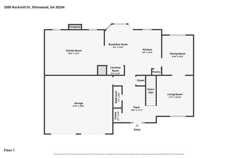 2,560/Mo, 3300 Rockmill Dr Ellenwood, GA 30294 Floor Plan View