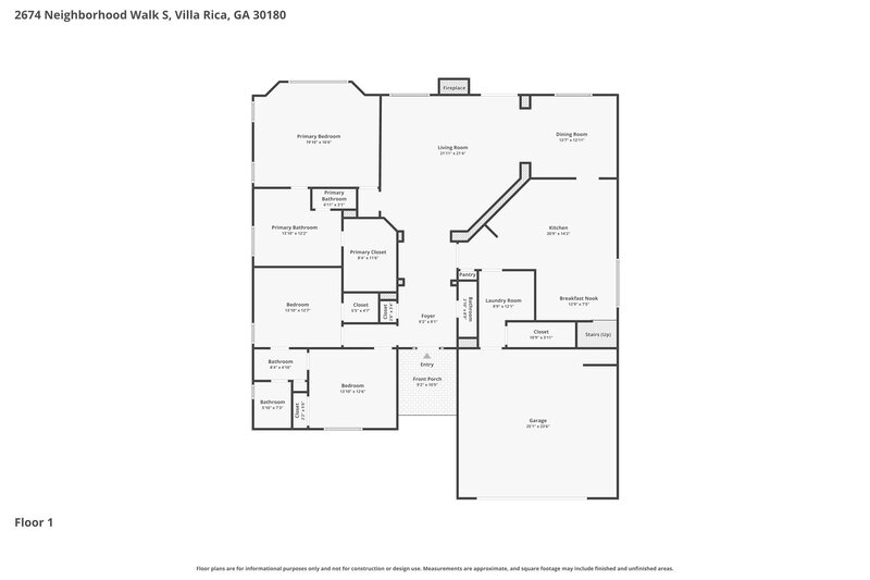 2,140/Mo, 2674 Neighborhood Walk S Villa Rica, GA 30180 Floor Plan View