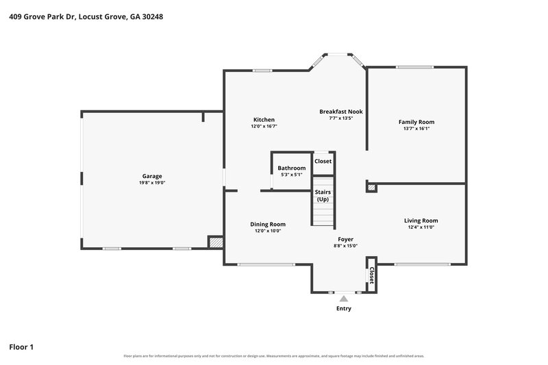 2,140/Mo, 409 Grove Park Dr Locust Grove, GA 30248 Floor Plan View