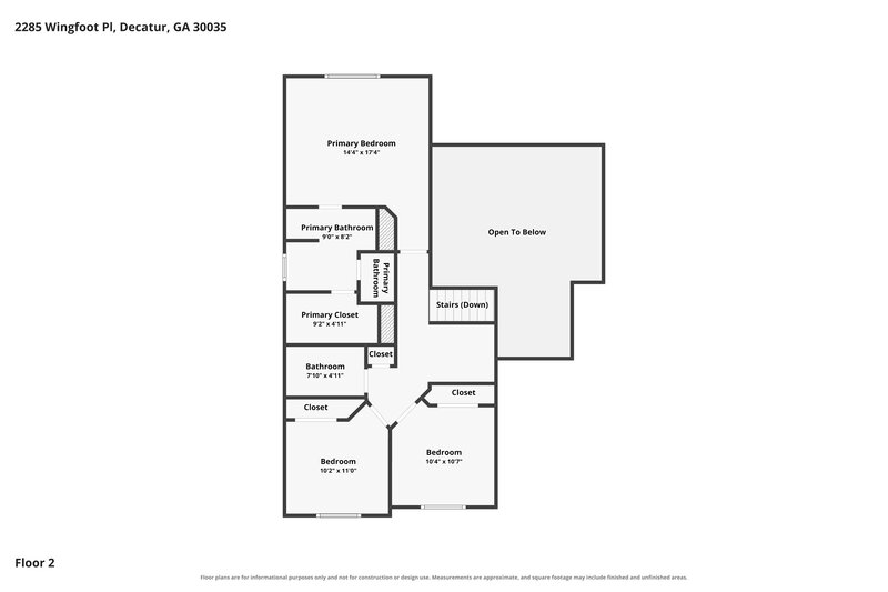 2,070/Mo, 2285 Wingfoot Pl Decatur, GA 30035 Floor Plan View 2