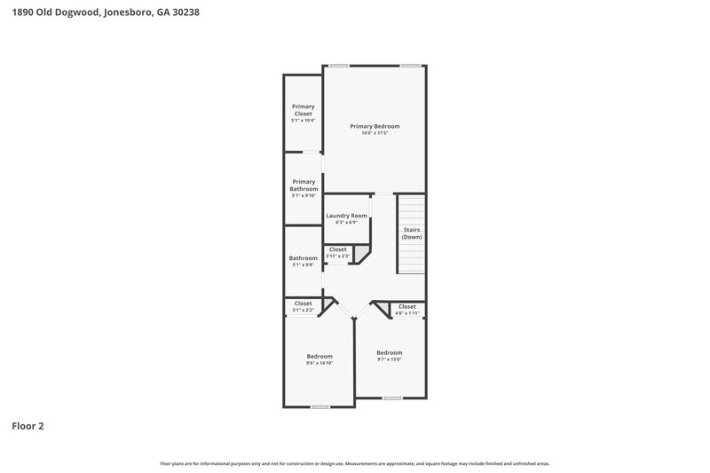 1,885/Mo, 1890 Old Dogwood Jonesboro, GA 30238 Floor Plan View 2
