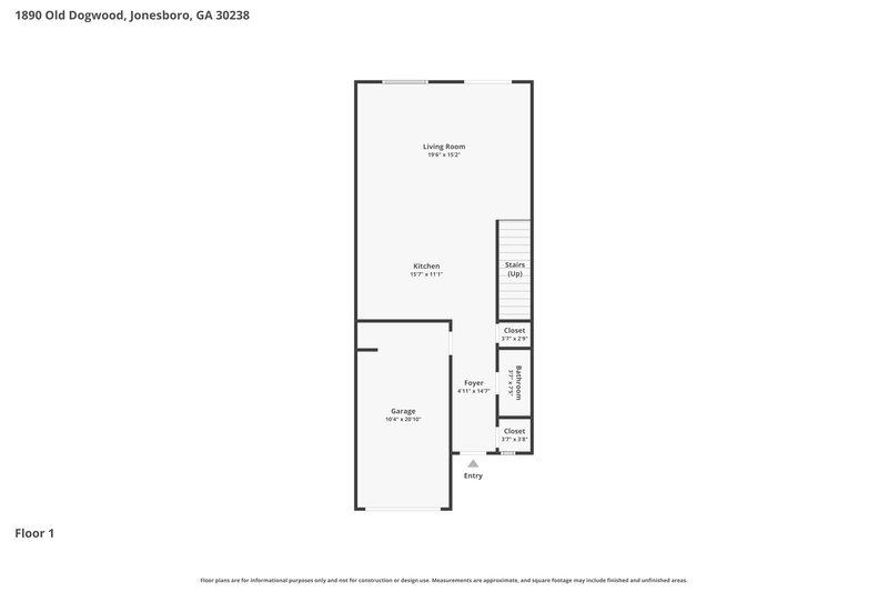 1,850/Mo, 1890 Old Dogwood Jonesboro, GA 30238 Floorplan View 2