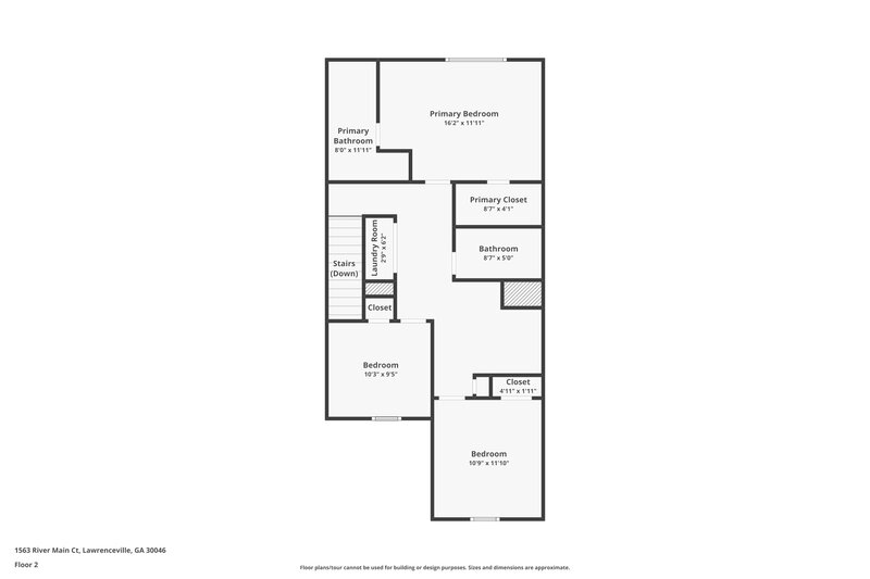 1,800/Mo, 1563 River Main Ct Lawrenceville, GA 30046 Floor Plan View 2