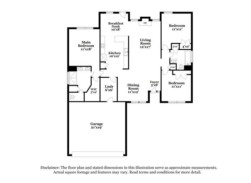 2,195/Mo, 3003 Baker Woods Ct NW Acworth, GA 30101 Floor Plan View