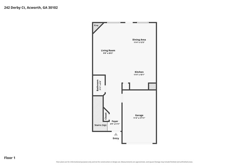 1,975/Mo, 242 Derby Ct Acworth, GA 30102 Floor Plan View