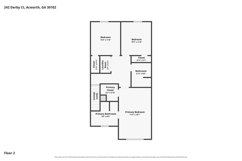 1,975/Mo, 242 Derby Ct Acworth, GA 30102 Floor Plan View 2