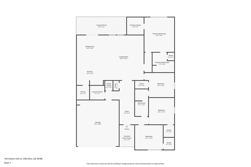 2,030/Mo, 145 Cotton Tail Ln Villa Rica, GA 30180 Floor Plan View