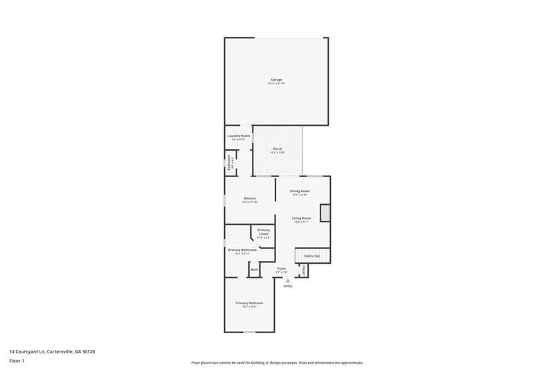 1,895/Mo, 14 Courtyard Ln Cartersville, GA 30120 Floor Plan View