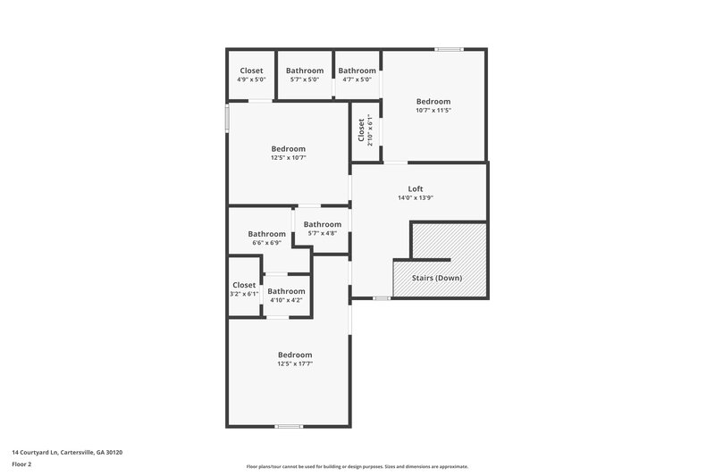 1,895/Mo, 14 Courtyard Ln Cartersville, GA 30120 Floor Plan View 2