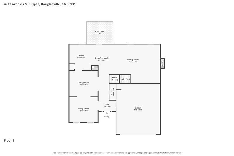 2,135/Mo, 4207 Arnolds Mill Opas Douglasville, GA 30135 Floorplan View