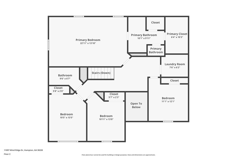 2,260/Mo, 11097 Wind Ridge Dr Hampton, GA 30228 Floor Plan View 2