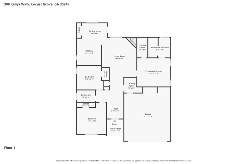 1,815/Mo, 308 Kellys Walk Locust Grove, GA 30248 Floor Plan View