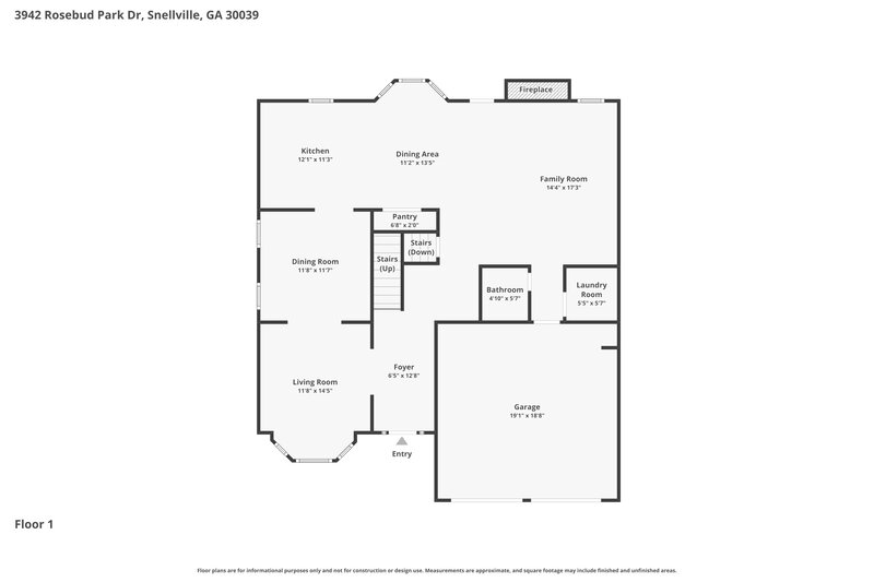 2,590/Mo, 3942 Rosebud Park Dr Snellville, GA 30039 Floor Plan View