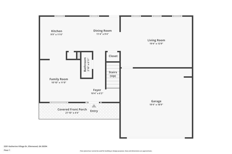 2,190/Mo, 5391 Katherine Village Dr Ellenwood, GA 30294 Floor Plan View