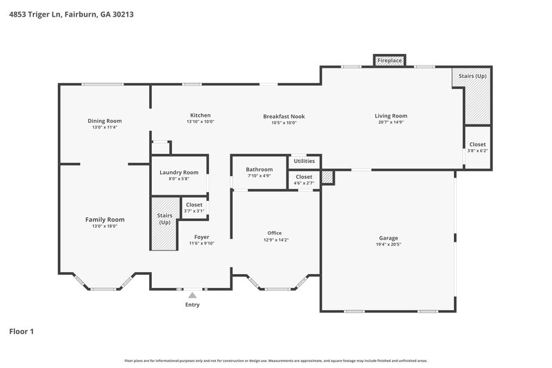 2,785/Mo, 4853 Triger Ln Fairburn, GA 30213 Floorplan View