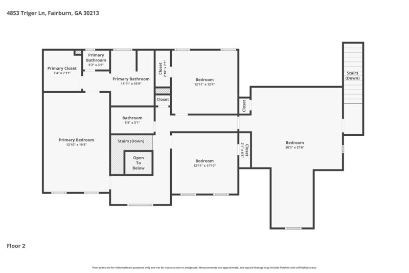 2,785/Mo, 4853 Triger Ln Fairburn, GA 30213 Floorplan View 2