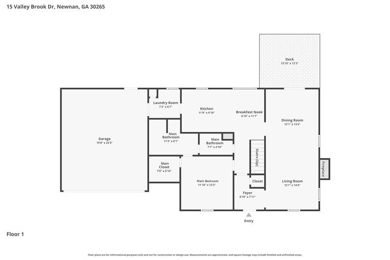 1,915/Mo, 15 Valley Brook Drive Newnan, GA 30265 Floor Plan View