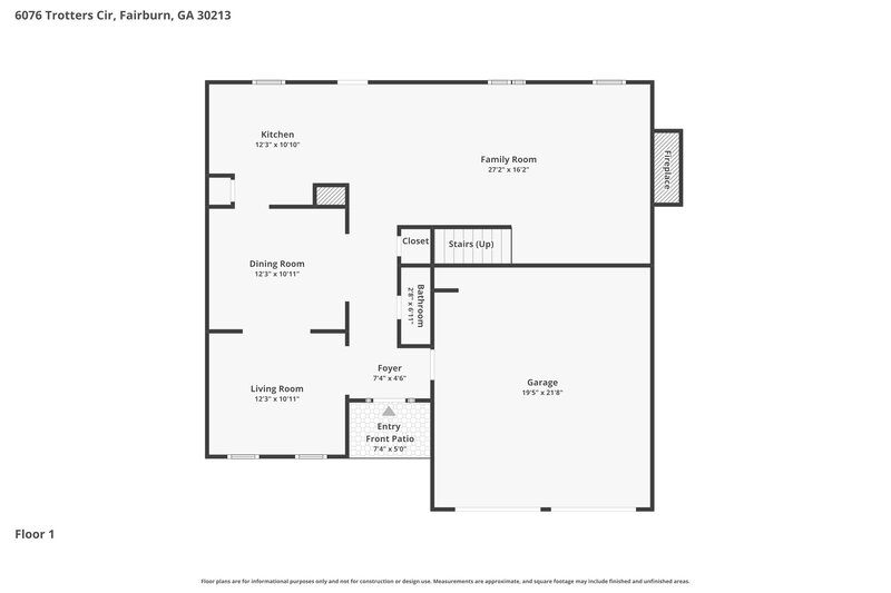 2,395/Mo, 6076 Trotters Cir Fairburn, GA 30213 Floor Plan View