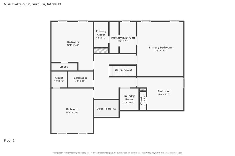 2,395/Mo, 6076 Trotters Cir Fairburn, GA 30213 Floor Plan View 2