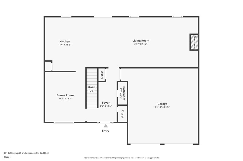 2,408/Mo, 631 Collingsworth Ln Lawrenceville, GA 30043 Floor Plan View