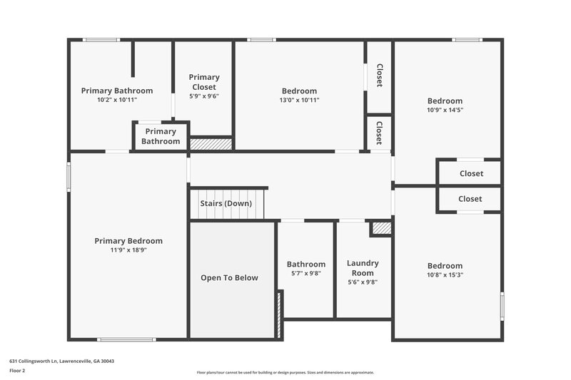 2,408/Mo, 631 Collingsworth Ln Lawrenceville, GA 30043 Floor Plan View 2