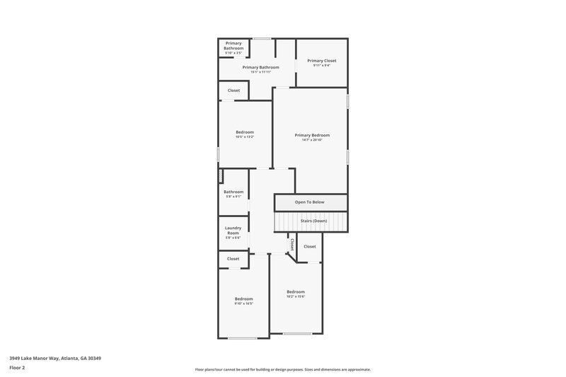 3,260/Mo, 3949 Lake Manor Way Atlanta, GA 30349 Floor Plan View 2